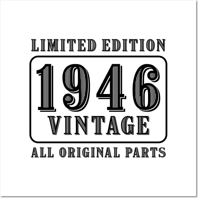 All original parts vintage 1946 limited edition birthday Wall Art by colorsplash